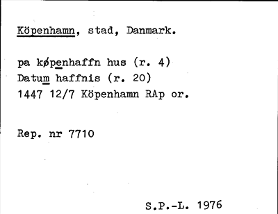 Bild på arkivkortet för arkivposten Köpenhamn