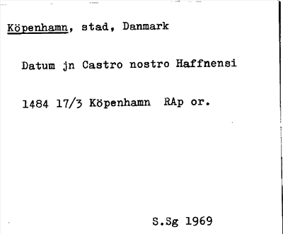 Bild på arkivkortet för arkivposten Köpenhamn