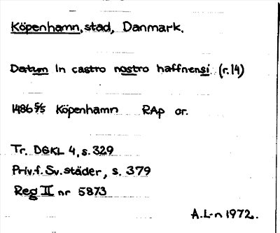 Bild på arkivkortet för arkivposten Köpenhamn