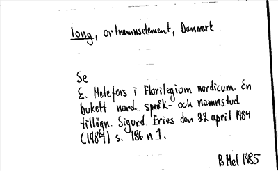 Bild på arkivkortet för arkivposten long