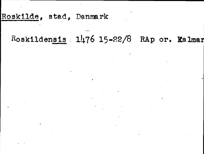 Bild på arkivkortet för arkivposten Roskilde