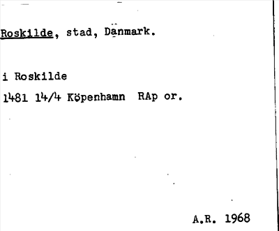 Bild på arkivkortet för arkivposten Roskilde