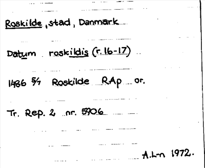 Bild på arkivkortet för arkivposten Roskilde