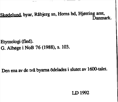 Bild på arkivkortet för arkivposten Skødelund