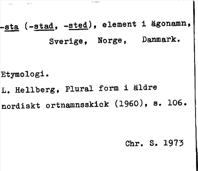 Bild på arkivkortet för arkivposten sta -stad, -sted