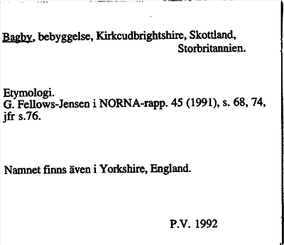 Bild på arkivkortet för arkivposten Bagby