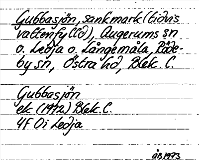 Bild på arkivkortet för arkivposten Gubbasjön