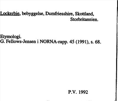 Bild på arkivkortet för arkivposten Lockerbie