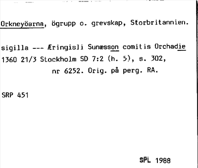 Bild på arkivkortet för arkivposten Orkneyöarna