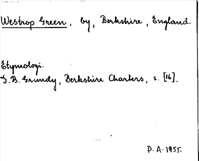 Bild på arkivkortet för arkivposten Westrop Green