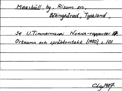 Bild på arkivkortet för arkivposten Maasbüll