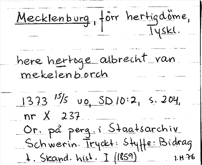 Bild på arkivkortet för arkivposten Mecklenburg