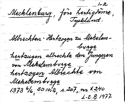 Bild på arkivkortet för arkivposten Mecklenburg