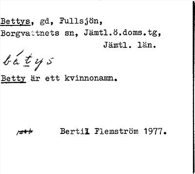 Bild på arkivkortet för arkivposten Bettys