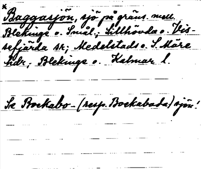 Bild på arkivkortet för arkivposten *Baggasjön