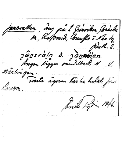 Bild på arkivkortet för arkivposten Jansvallen