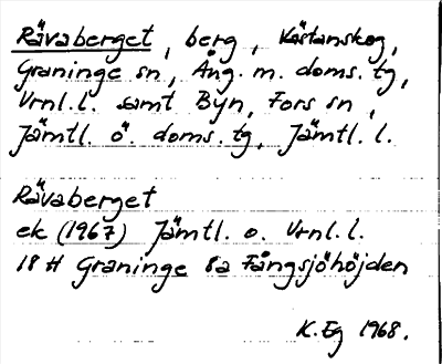 Bild på arkivkortet för arkivposten Rävaberget