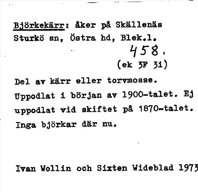 Bild på arkivkortet för arkivposten Björkekärr