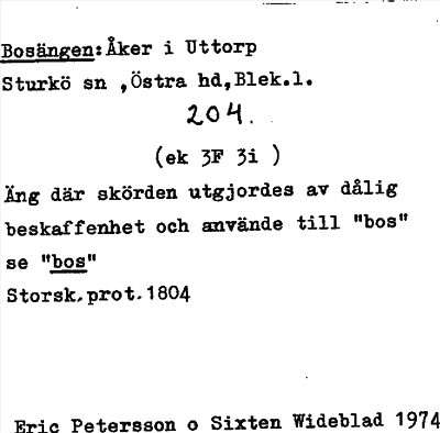 Bild på arkivkortet för arkivposten Bosängen