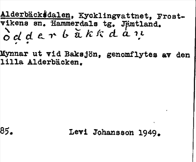 Bild på arkivkortet för arkivposten Alderbäckdalen