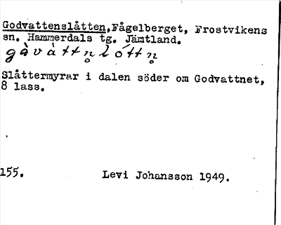 Bild på arkivkortet för arkivposten Godvattenslåtten