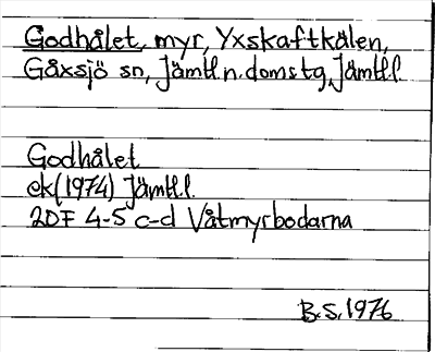 Bild på arkivkortet för arkivposten Godhålet