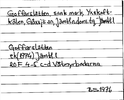 Bild på arkivkortet för arkivposten Goffarslåtten