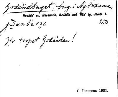 Bild på arkivkortet för arkivposten Godändberget