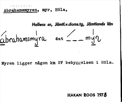 Bild på arkivkortet för arkivposten Abrahamsmyren