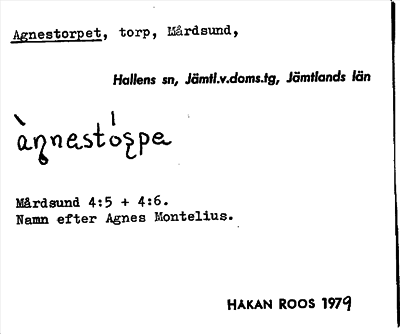 Bild på arkivkortet för arkivposten Agnestorpet