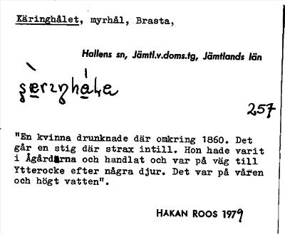 Bild på arkivkortet för arkivposten Käringhålet
