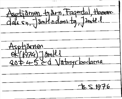Bild på arkivkortet för arkivposten Asptjärnen