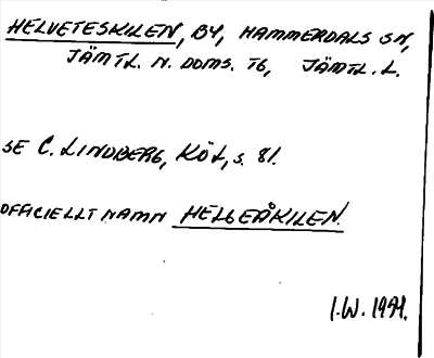 Bild på arkivkortet för arkivposten Helveteskilen