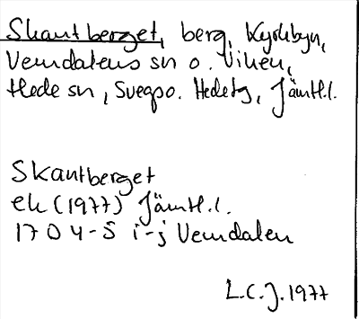 Bild på arkivkortet för arkivposten Skantberget