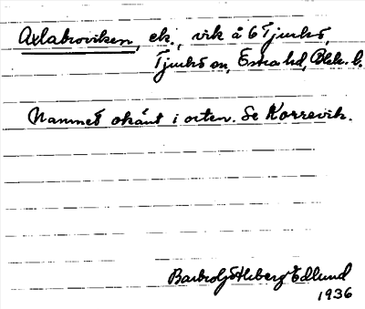 Bild på arkivkortet för arkivposten Axlabroviken