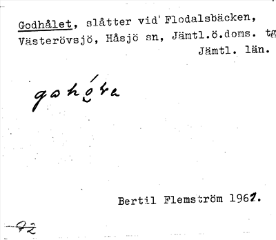 Bild på arkivkortet för arkivposten Godhålet
