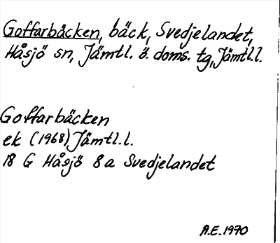 Bild på arkivkortet för arkivposten Goffarbäcken