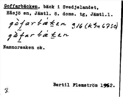 Bild på arkivkortet för arkivposten Goffarbäcken