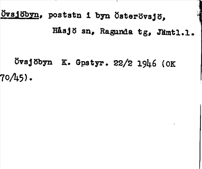 Bild på arkivkortet för arkivposten Övsjöbyn