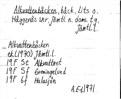 Bild på arkivkortet för arkivposten Alkvattenbäcken