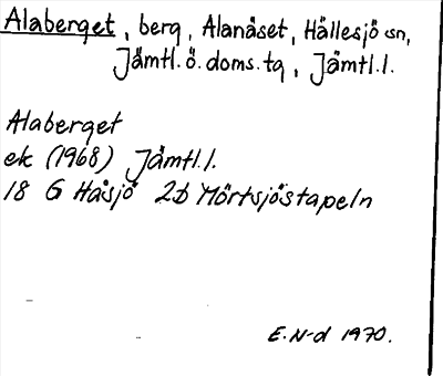 Bild på arkivkortet för arkivposten Alaberget