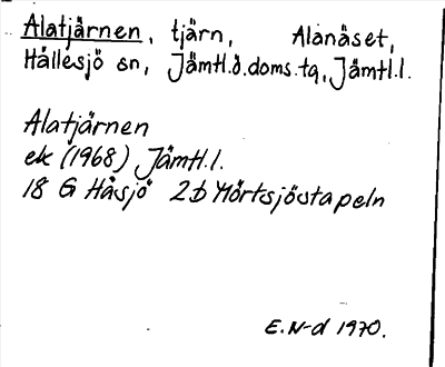 Bild på arkivkortet för arkivposten Alatjärnen