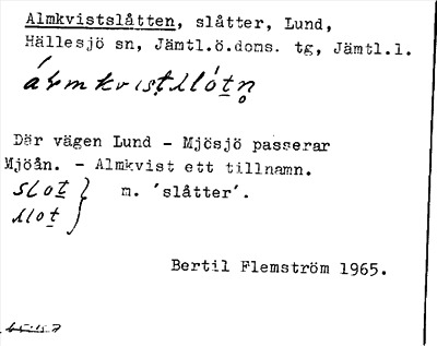 Bild på arkivkortet för arkivposten Almkvistslåtten