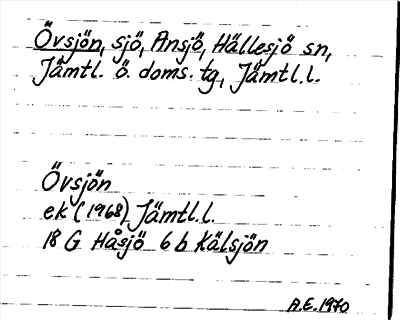 Bild på arkivkortet för arkivposten Övsjön