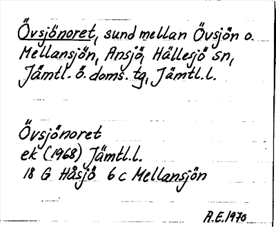 Bild på arkivkortet för arkivposten Övsjönoret