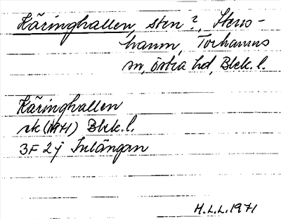 Bild på arkivkortet för arkivposten Käringhallen