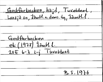 Bild på arkivkortet för arkivposten Godfarbacken
