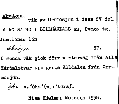 Bild på arkivkortet för arkivposten Akvägen