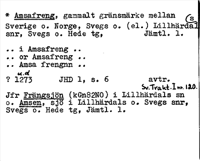 Bild på arkivkortet för arkivposten *Amsafreng