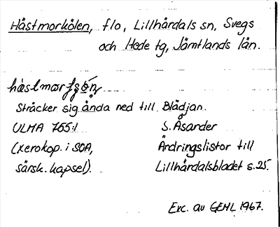 Bild på arkivkortet för arkivposten Hästmorkölen